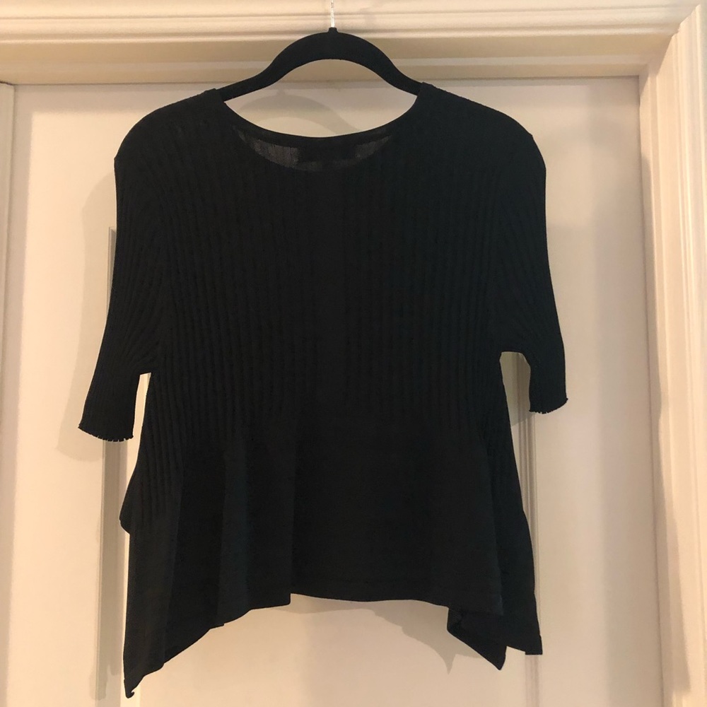 Opening Ceremony Black Linear Ribbed Top - Picture 6 of 8